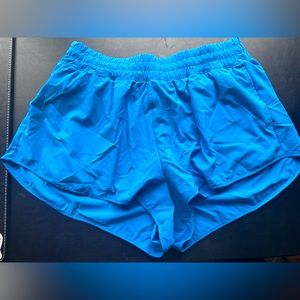 blue athletic shorts from aerie